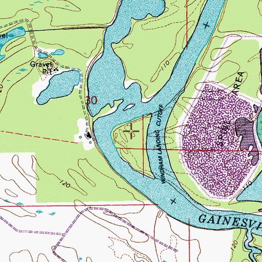 Topographic Map of Windhams Bar, AL