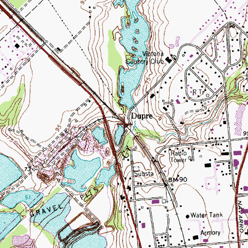 Topographic Map of Dupre, TX