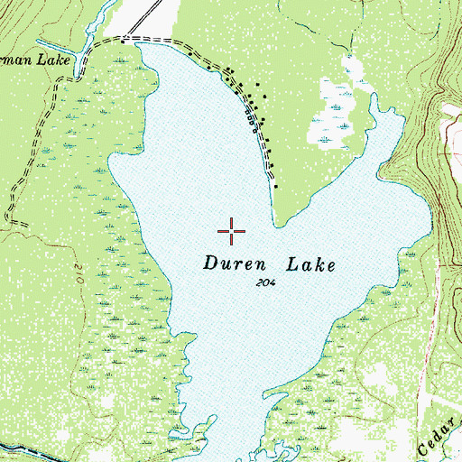 Topographic Map of Duren Lake, TX