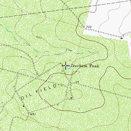 Topographic Map of Durham Tank, TX