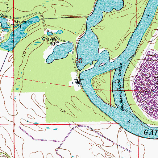 Topographic Map of Windhams Landing, AL