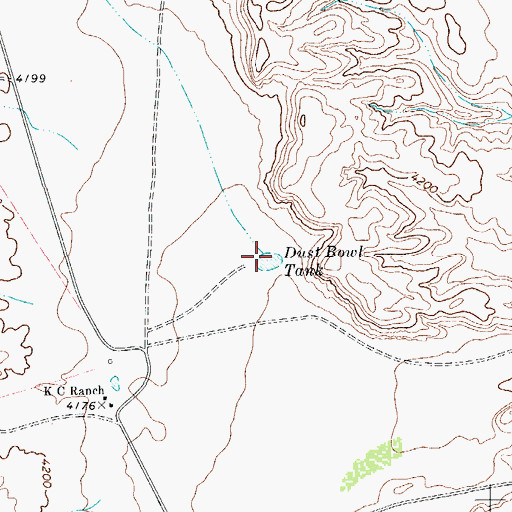 Topographic Map of Dust Bowl Tank, TX