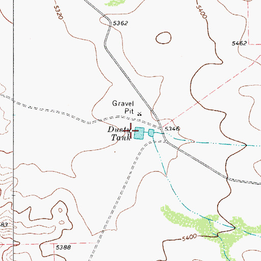 Topographic Map of Dusty Tank, TX