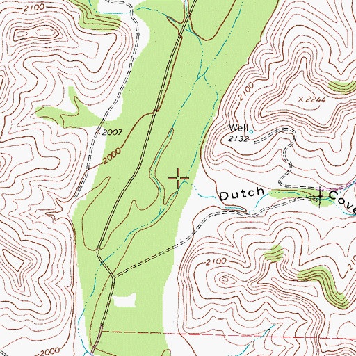 Topographic Map of Dutch Cove Canyon, TX