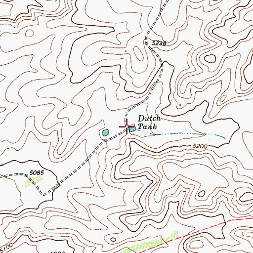 Topographic Map of Dutch Tank, TX
