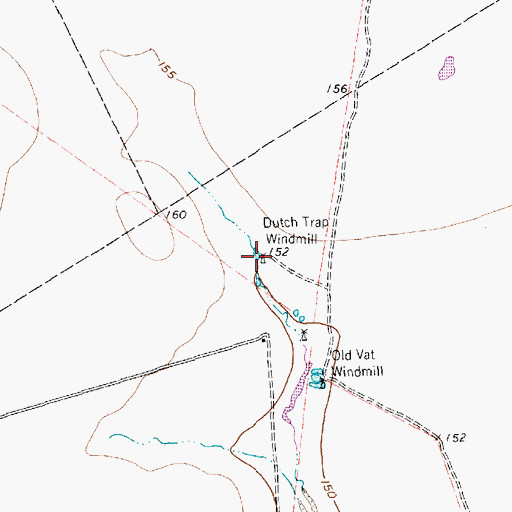 Topographic Map of Dutch Trap Windmill, TX
