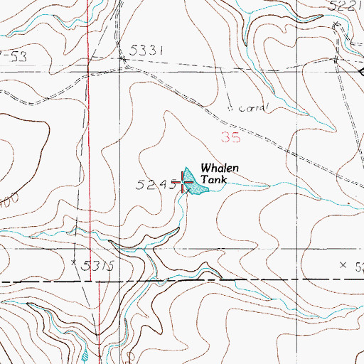 Topographic Map of Whalen Tank, AZ