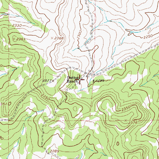 Topographic Map of Dutton Ranch, TX