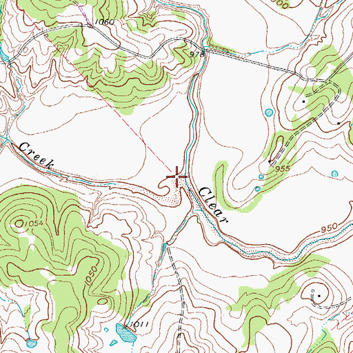 Topographic Map of Dye Creek, TX