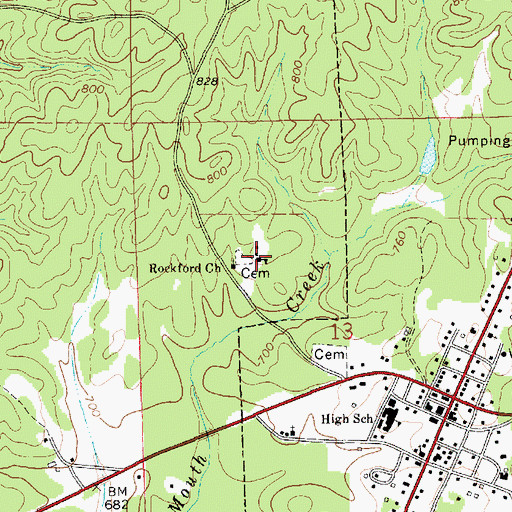 Topographic Map of Adams Elementary School, AL