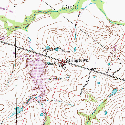 Topographic Map of Dyess Grove Church, TX