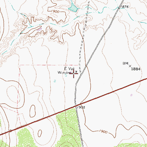 Topographic Map of E Vat Windmill, TX