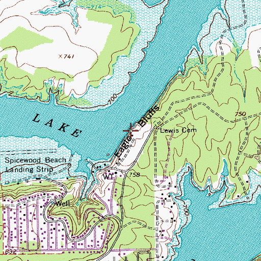 Topographic Map of Eagle Bluffs, TX