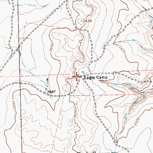 Topographic Map of Eagle Camp, TX