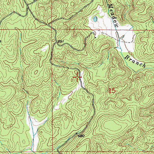 Topographic Map of Bell Rattle Cemetery, AL