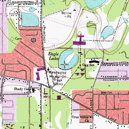 Topographic Map of Eagle Lake, TX