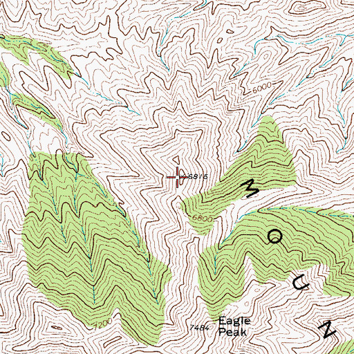 Topographic Map of Eagle Mountains, TX