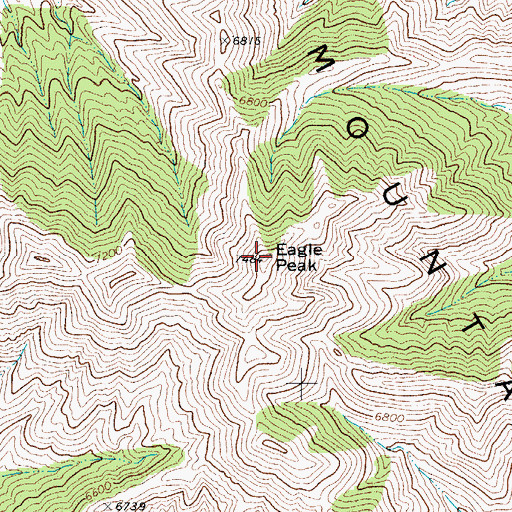 Topographic Map of Eagle Peak, TX