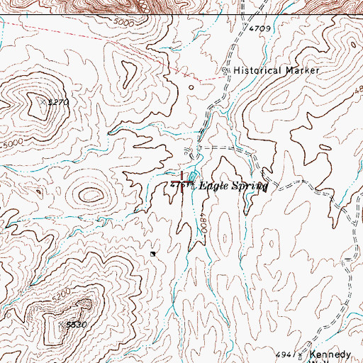 Topographic Map of Eagle Spring, TX