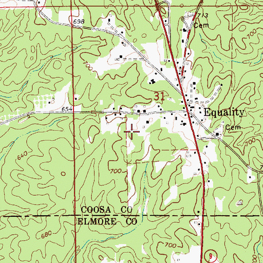 Topographic Map of Bethel Primitive Baptist Church, AL