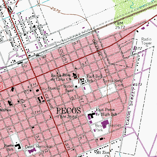 Topographic Map of Earl Bell School, TX