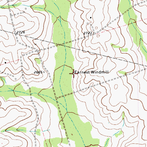 Topographic Map of Earnest Windmill, TX