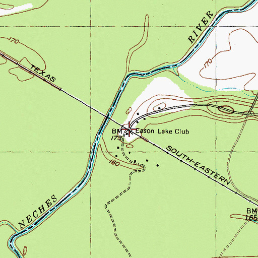 Topographic Map of Eason Lake Club, TX