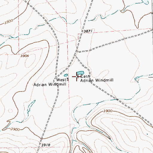 Topographic Map of East Adrian Windmill, TX