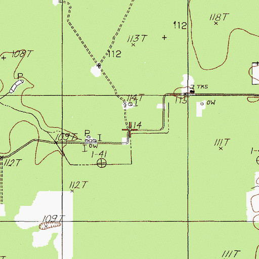 Topographic Map of East Beech Creek Oil Field, TX