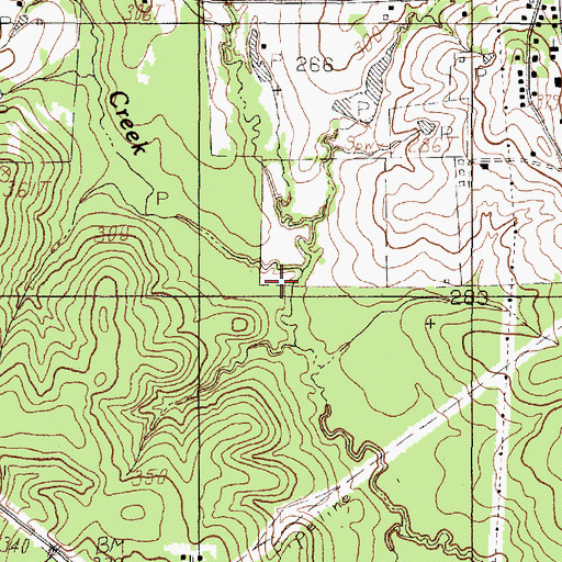 Topographic Map of East Branch Turkey Creek, TX