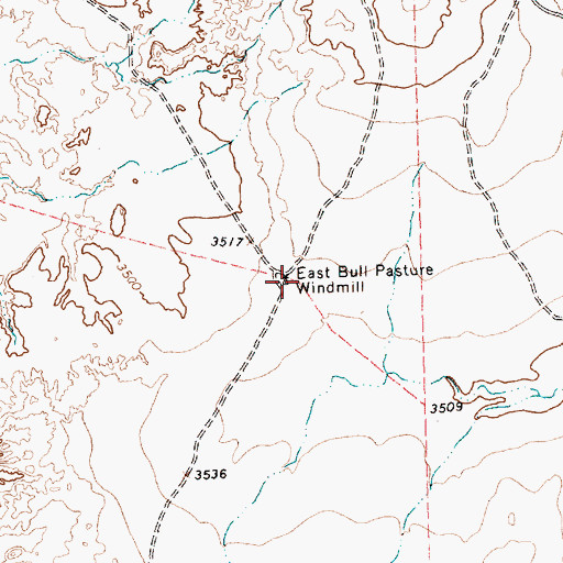 Topographic Map of East Bull Pasture Windmill, TX