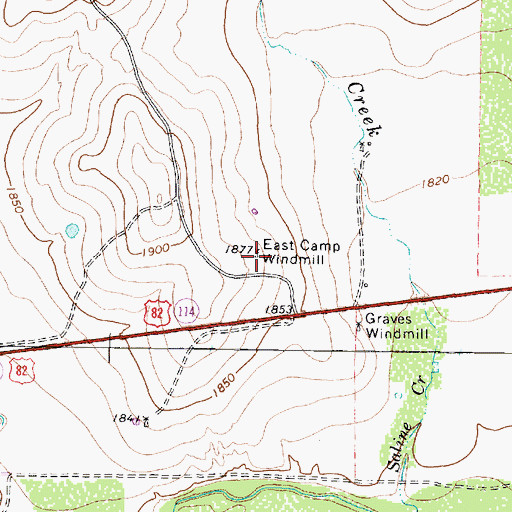 Topographic Map of East Camp Windmill, TX