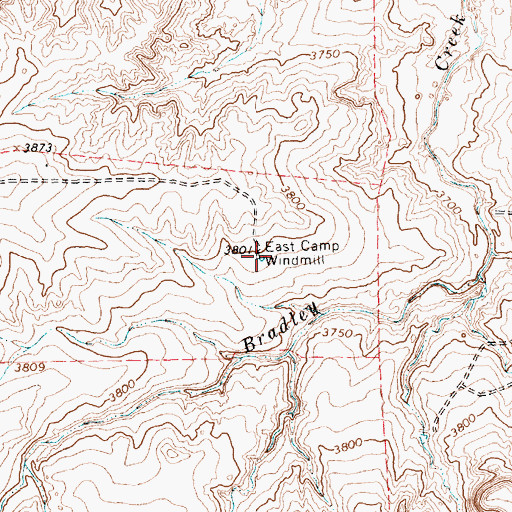 Topographic Map of East Camp Windmill, TX