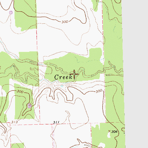 Topographic Map of East Caney Creek, TX