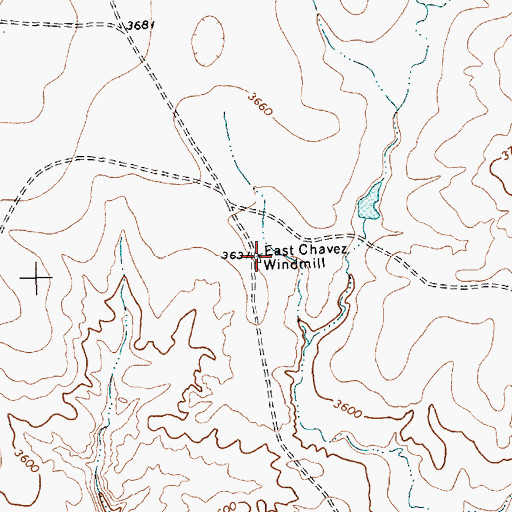 Topographic Map of East Chavez Windmill, TX