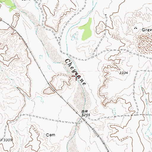 Topographic Map of East Cheyenne Creek, TX