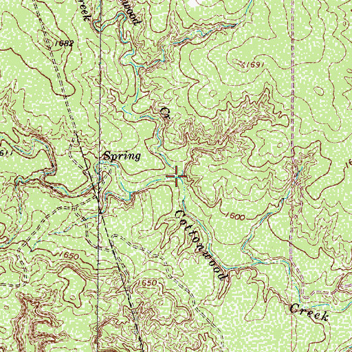 Topographic Map of East Cottonwood Creek, TX