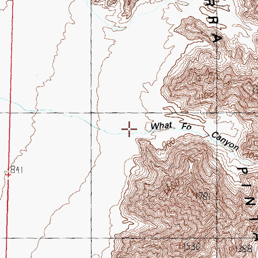 Topographic Map of What Fo Canyon, AZ