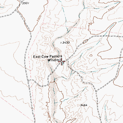 Topographic Map of East Cow Pasture Windmill, TX