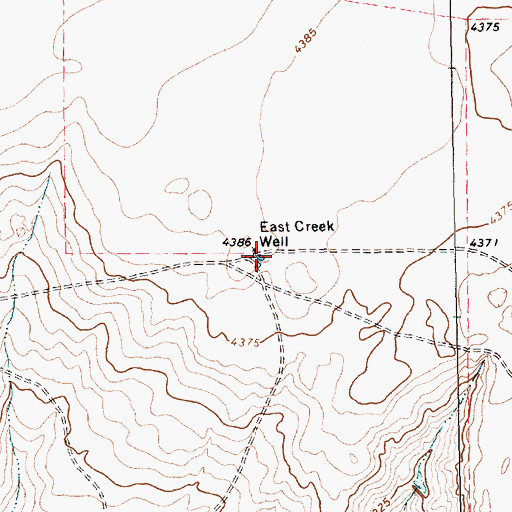 Topographic Map of East Creek Well, TX