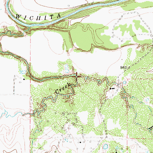 Topographic Map of East Fork Antelope Creek, TX