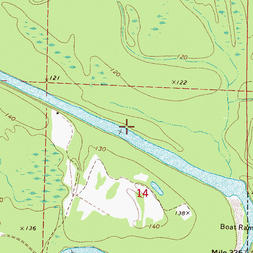 Topographic Map of Aliceville Lake, AL