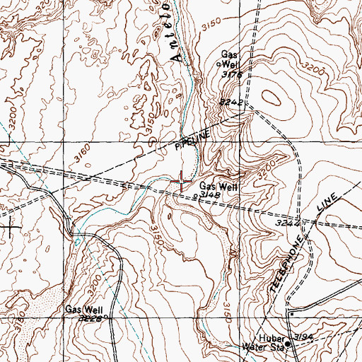 Topographic Map of East Fork Antelope Creek, TX