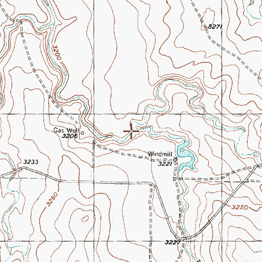 Topographic Map of East Fork Bear Creek, TX
