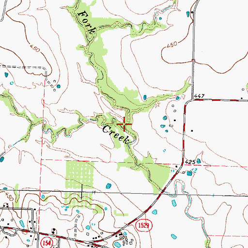 Topographic Map of East Fork Big Creek, TX