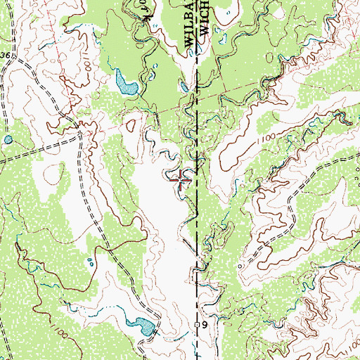 Topographic Map of East Fork Bluff Creek, TX