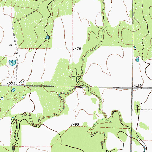 Topographic Map of East Fork Cow Creek, TX