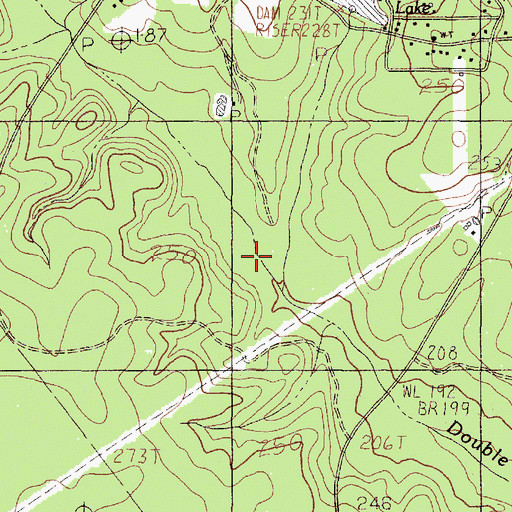 Topographic Map of East Fork Double Branch, TX