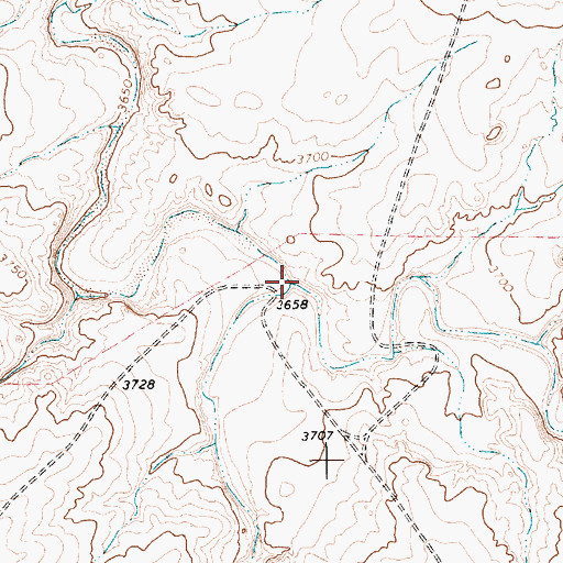 Topographic Map of East Fork Mujares Creek, TX