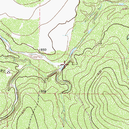 Topographic Map of East Fork Mustang Creek, TX